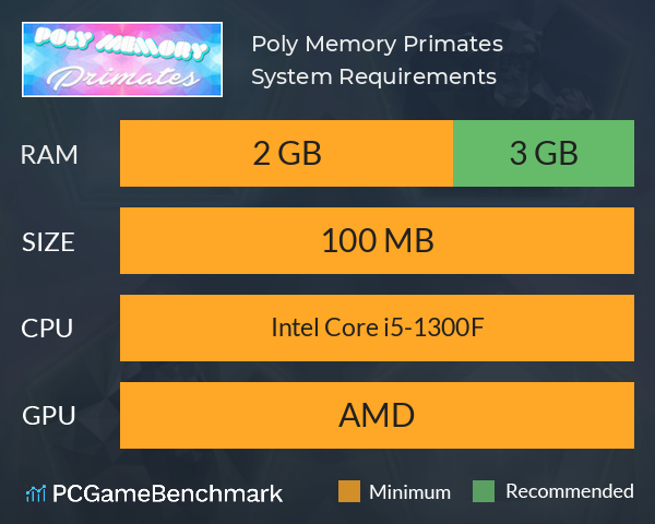 Poly Memory: Primates System Requirements PC Graph - Can I Run Poly Memory: Primates Poly Memory: Primates System Requirements PC Graph - Can I Run Poly Memory: Primates