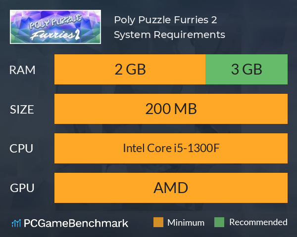 Poly Puzzle: Furries 2 System Requirements PC Graph - Can I Run Poly Puzzle: Furries 2