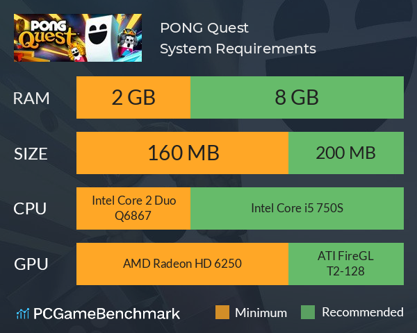PONG Quest™ System Requirements PC Graph - Can I Run PONG Quest™