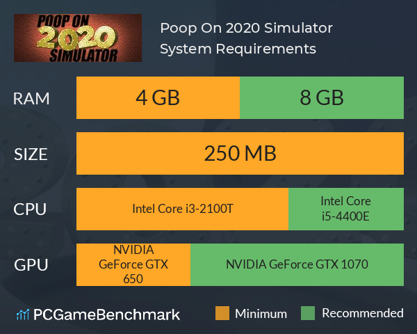 Poop On 2020 Simulator System Requirements PC Graph - Can I Run Poop On 2020 Simulator Poop On 2020 Simulator System Requirements PC Graph - Can I Run Poop On 2020 Simulator