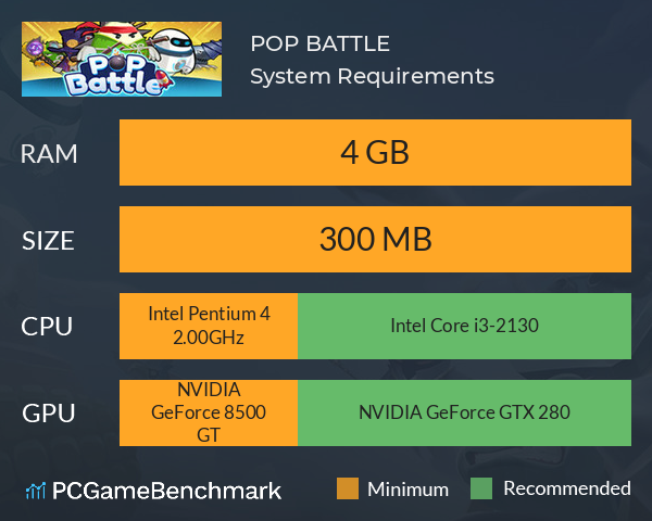 POP BATTLE System Requirements PC Graph - Can I Run POP BATTLE