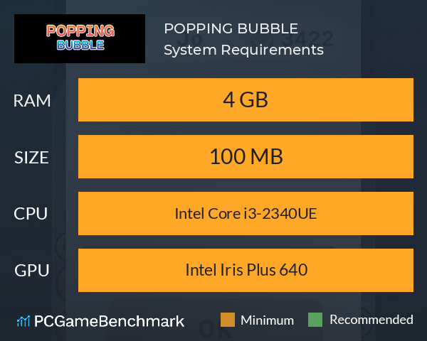 POPPING BUBBLE System Requirements PC Graph - Can I Run POPPING BUBBLE
