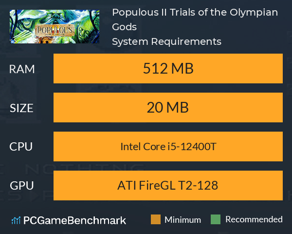Populous™ II: Trials of the Olympian Gods System Requirements PC Graph - Can I Run Populous™ II: Trials of the Olympian Gods Populous™ II: Trials of the Olympian Gods System Requirements PC Graph - Can I Run Populous™ II: Trials of the Olympian Gods