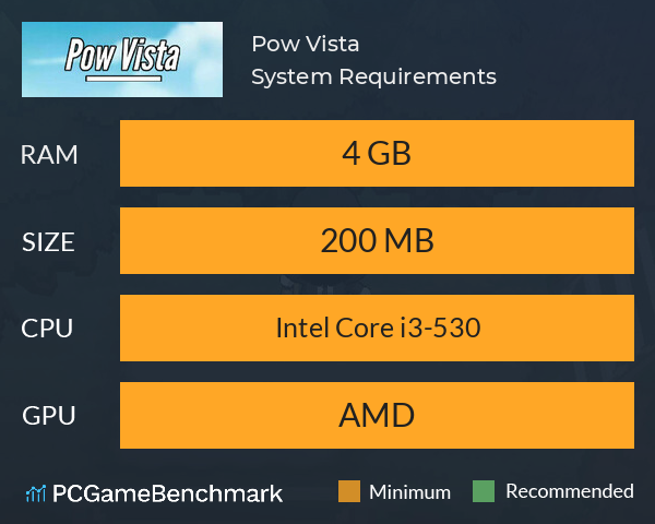 Pow Vista System Requirements PC Graph - Can I Run Pow Vista Pow Vista System Requirements PC Graph - Can I Run Pow Vista