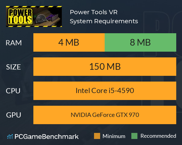 Power Tools VR System Requirements PC Graph - Can I Run Power Tools VR Power Tools VR System Requirements PC Graph - Can I Run Power Tools VR