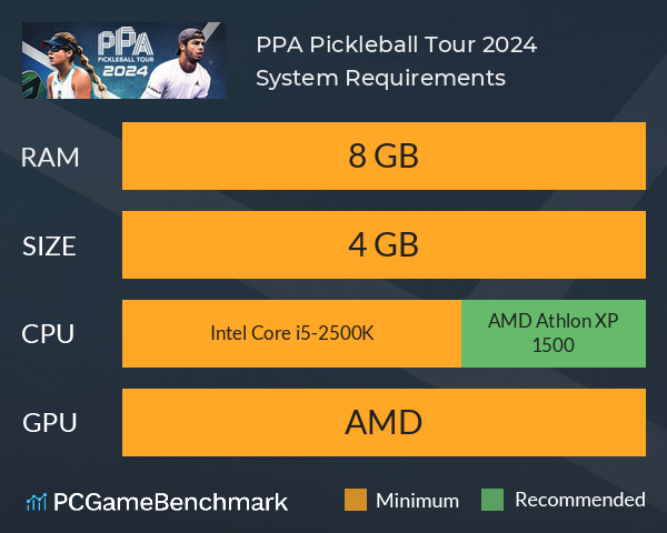 PPA Pickleball Tour 2024 System Requirements PC Graph - Can I Run PPA Pickleball Tour 2024
