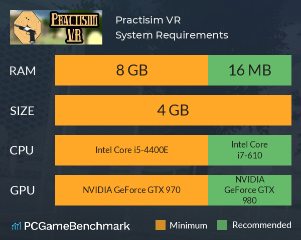 Practisim VR System Requirements PC Graph - Can I Run Practisim VR