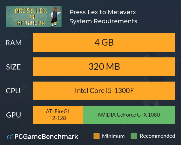 Press Lex to Metaverx System Requirements PC Graph - Can I Run Press Lex to Metaverx Press Lex to Metaverx System Requirements PC Graph - Can I Run Press Lex to Metaverx