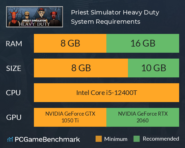 Priest Simulator: Heavy Duty System Requirements PC Graph - Can I Run Priest Simulator: Heavy Duty Priest Simulator: Heavy Duty System Requirements PC Graph - Can I Run Priest Simulator: Heavy Duty