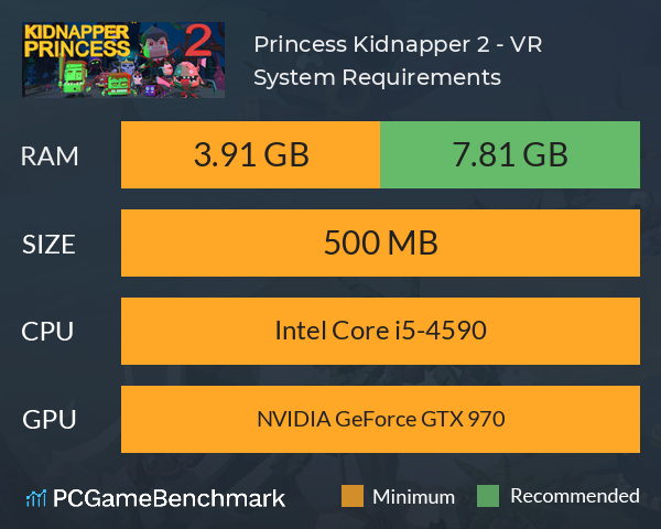 Princess Kidnapper 2 - VR System Requirements PC Graph - Can I Run Princess Kidnapper 2 - VR
