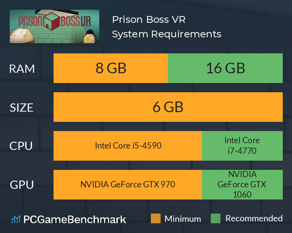 Prison Boss VR System Requirements PC Graph - Can I Run Prison Boss VR