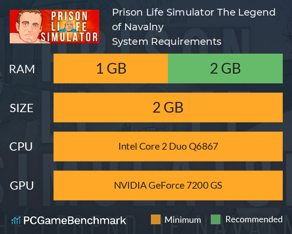 Prison Life Simulator: The Legend of Navalny System Requirements PC Graph - Can I Run Prison Life Simulator: The Legend of Navalny Prison Life Simulator: The Legend of Navalny System Requirements PC Graph - Can I Run Prison Life Simulator: The Legend of Navalny