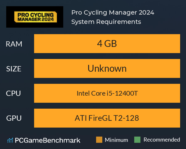 Pro Cycling Manager 2024 System Requirements PC Graph - Can I Run Pro Cycling Manager 2024