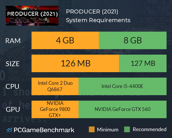 PRODUCER (2021) System Requirements PC Graph - Can I Run PRODUCER (2021)