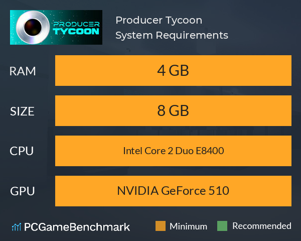 Producer Tycoon System Requirements PC Graph - Can I Run Producer Tycoon Producer Tycoon System Requirements PC Graph - Can I Run Producer Tycoon