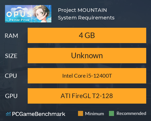 Project MOUNTAIN System Requirements PC Graph - Can I Run Project MOUNTAIN