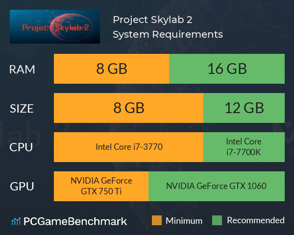 Project Skylab 2 System Requirements PC Graph - Can I Run Project Skylab 2 Project Skylab 2 System Requirements PC Graph - Can I Run Project Skylab 2