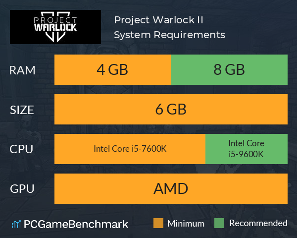 Project Warlock II System Requirements PC Graph - Can I Run Project Warlock II