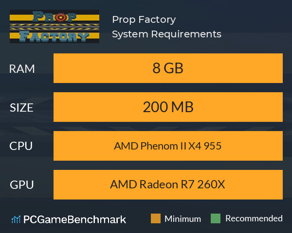 Prop Factory System Requirements PC Graph - Can I Run Prop Factory