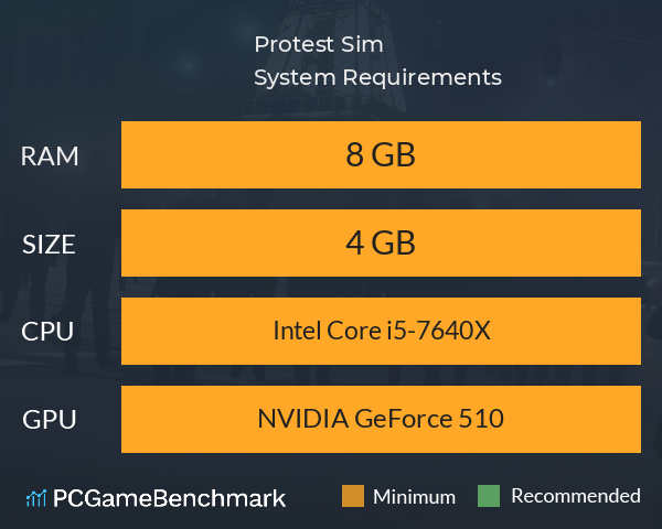 Protest Sim System Requirements PC Graph - Can I Run Protest Sim Protest Sim System Requirements PC Graph - Can I Run Protest Sim