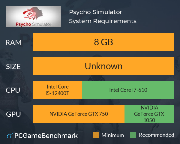 Psycho Simulator System Requirements PC Graph - Can I Run Psycho Simulator Psycho Simulator System Requirements PC Graph - Can I Run Psycho Simulator