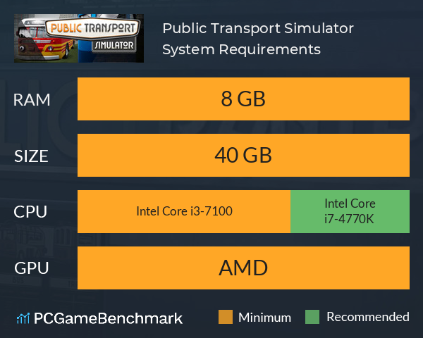 Public Transport Simulator System Requirements PC Graph - Can I Run Public Transport Simulator Public Transport Simulator System Requirements PC Graph - Can I Run Public Transport Simulator