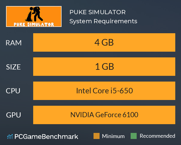 PUKE SIMULATOR System Requirements PC Graph - Can I Run PUKE SIMULATOR PUKE SIMULATOR System Requirements PC Graph - Can I Run PUKE SIMULATOR