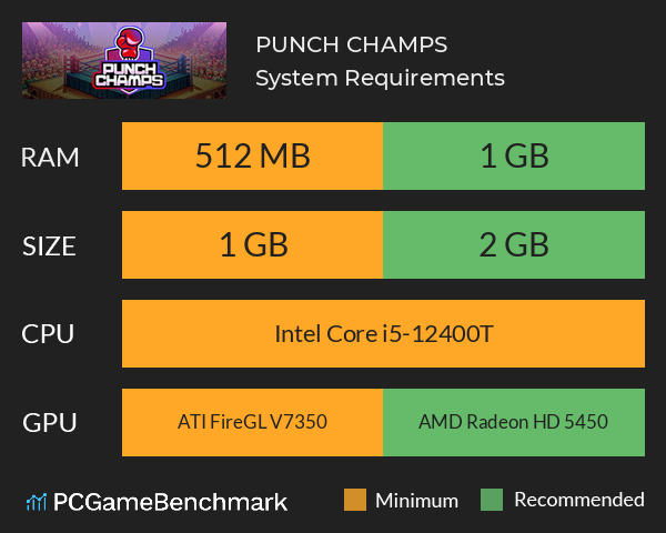 PUNCH CHAMPS System Requirements PC Graph - Can I Run PUNCH CHAMPS PUNCH CHAMPS System Requirements PC Graph - Can I Run PUNCH CHAMPS