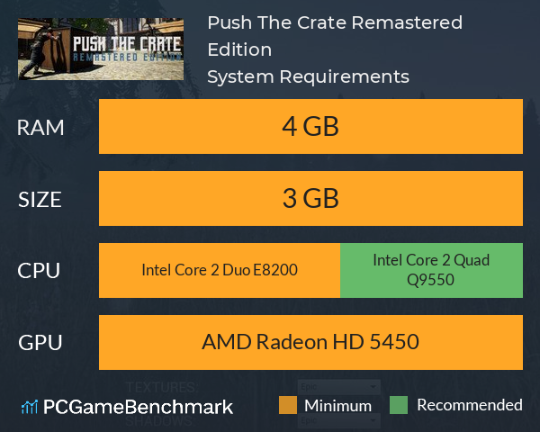 Push The Crate: Remastered Edition System Requirements PC Graph - Can I Run Push The Crate: Remastered Edition
