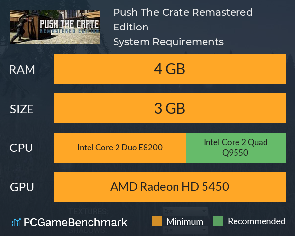 Push The Crate: Remastered Edition System Requirements PC Graph - Can I Run Push The Crate: Remastered Edition Push The Crate: Remastered Edition System Requirements PC Graph - Can I Run Push The Crate: Remastered Edition