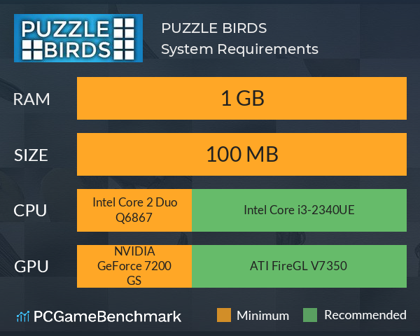 PUZZLE: BIRDS System Requirements PC Graph - Can I Run PUZZLE: BIRDS