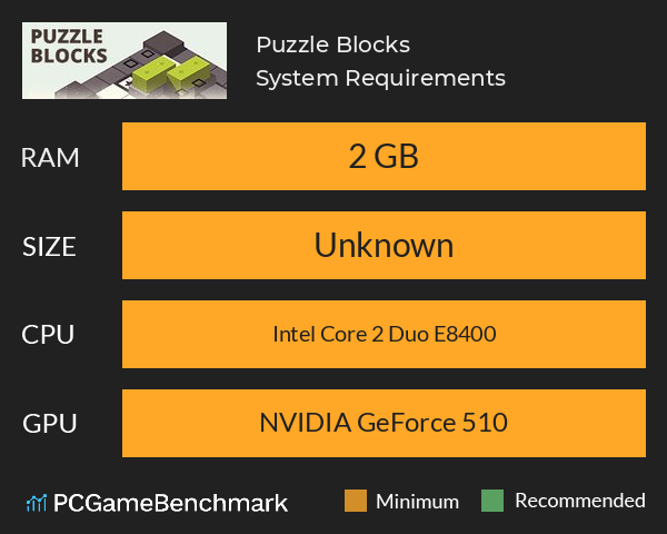 Puzzle Blocks System Requirements PC Graph - Can I Run Puzzle Blocks
