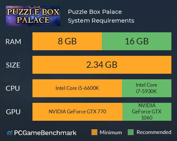 Puzzle Box Palace System Requirements PC Graph - Can I Run Puzzle Box Palace