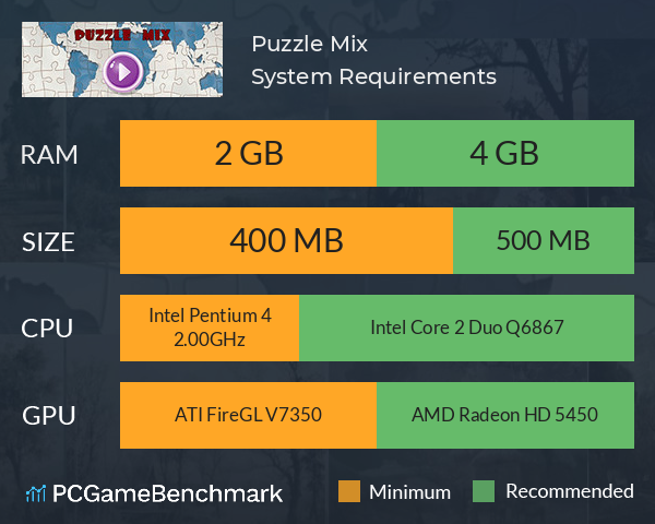 Puzzle Mix System Requirements PC Graph - Can I Run Puzzle Mix