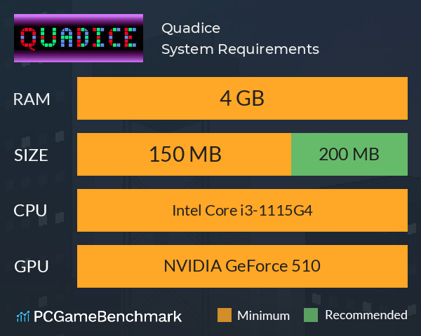 Quadice System Requirements PC Graph - Can I Run Quadice Quadice System Requirements PC Graph - Can I Run Quadice