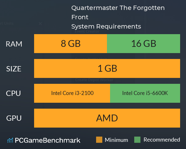 Quartermaster: The Forgotten Front System Requirements PC Graph - Can I Run Quartermaster: The Forgotten Front Quartermaster: The Forgotten Front System Requirements PC Graph - Can I Run Quartermaster: The Forgotten Front