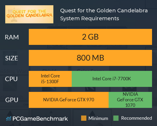 Quest for the Golden Candelabra System Requirements PC Graph - Can I Run Quest for the Golden Candelabra Quest for the Golden Candelabra System Requirements PC Graph - Can I Run Quest for the Golden Candelabra