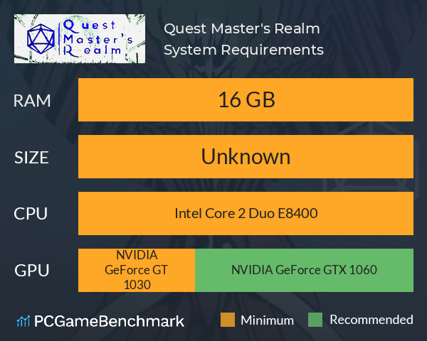 Quest Master's Realm System Requirements PC Graph - Can I Run Quest Master's Realm Quest Master's Realm System Requirements PC Graph - Can I Run Quest Master's Realm