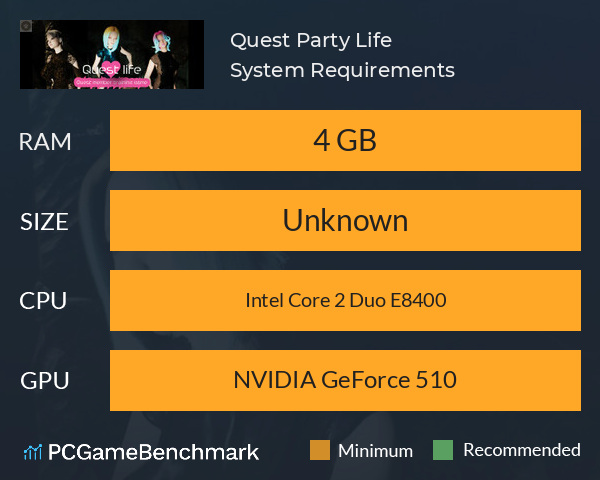 Quest Party Life System Requirements PC Graph - Can I Run Quest Party Life Quest Party Life System Requirements PC Graph - Can I Run Quest Party Life