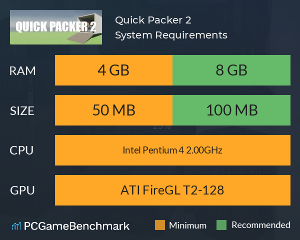 Quick Packer 2 System Requirements PC Graph - Can I Run Quick Packer 2 Quick Packer 2 System Requirements PC Graph - Can I Run Quick Packer 2