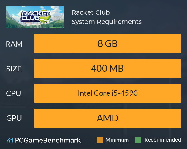 Racket Club System Requirements PC Graph - Can I Run Racket Club