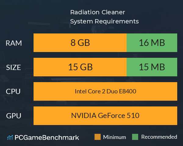 Radiation Cleaner System Requirements PC Graph - Can I Run Radiation Cleaner Radiation Cleaner System Requirements PC Graph - Can I Run Radiation Cleaner
