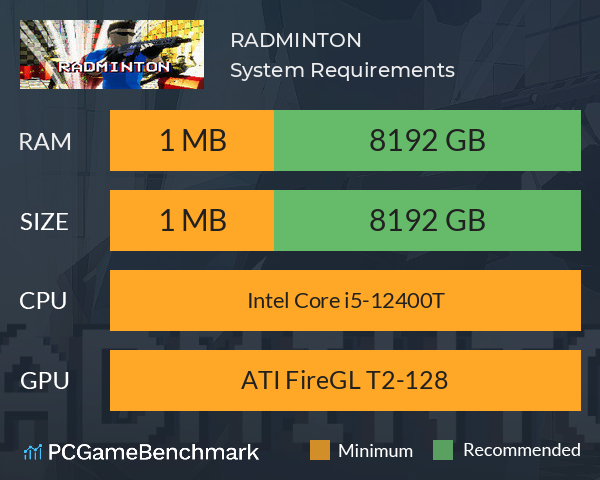 RADMINTON System Requirements PC Graph - Can I Run RADMINTON RADMINTON System Requirements PC Graph - Can I Run RADMINTON