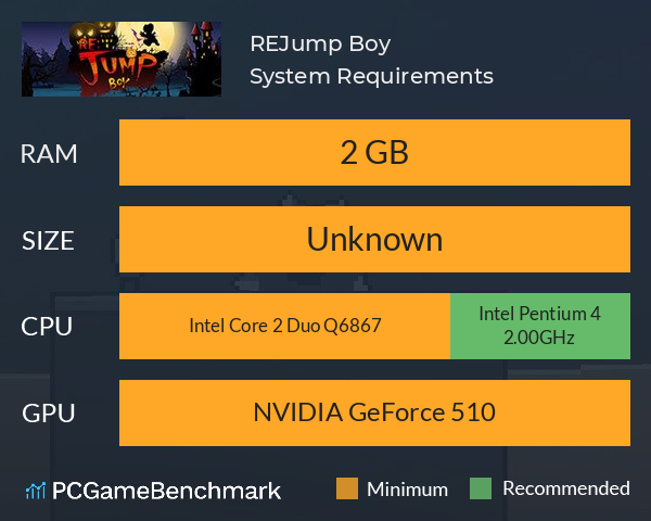 RE:Jump Boy System Requirements PC Graph - Can I Run RE:Jump Boy RE:Jump Boy System Requirements PC Graph - Can I Run RE:Jump Boy
