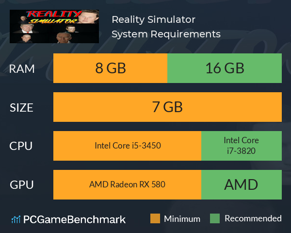 Reality Simulator System Requirements PC Graph - Can I Run Reality Simulator Reality Simulator System Requirements PC Graph - Can I Run Reality Simulator