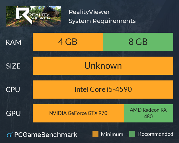 RealityViewer System Requirements PC Graph - Can I Run RealityViewer