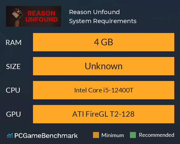 Reason Unfound System Requirements PC Graph - Can I Run Reason Unfound