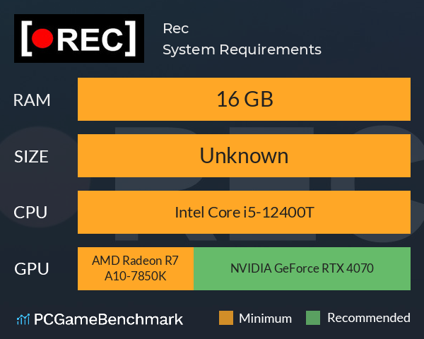 Rec System Requirements PC Graph - Can I Run Rec Rec System Requirements PC Graph - Can I Run Rec