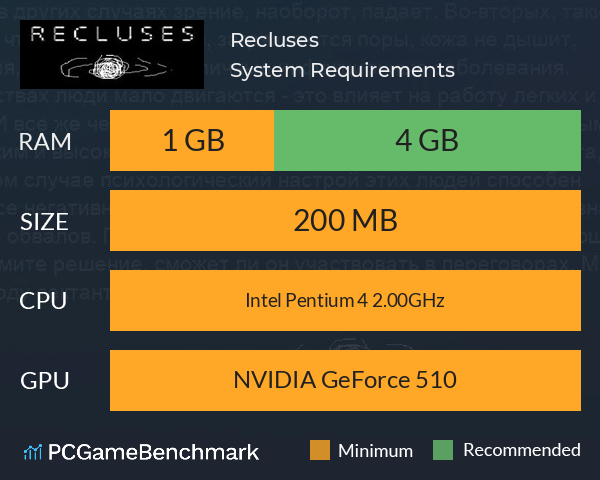 Recluses System Requirements PC Graph - Can I Run Recluses Recluses System Requirements PC Graph - Can I Run Recluses