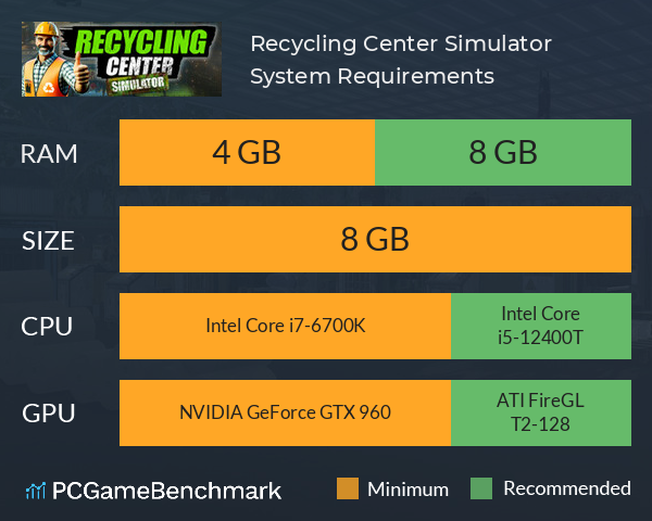 Recycling Center Simulator System Requirements PC Graph - Can I Run Recycling Center Simulator Recycling Center Simulator System Requirements PC Graph - Can I Run Recycling Center Simulator